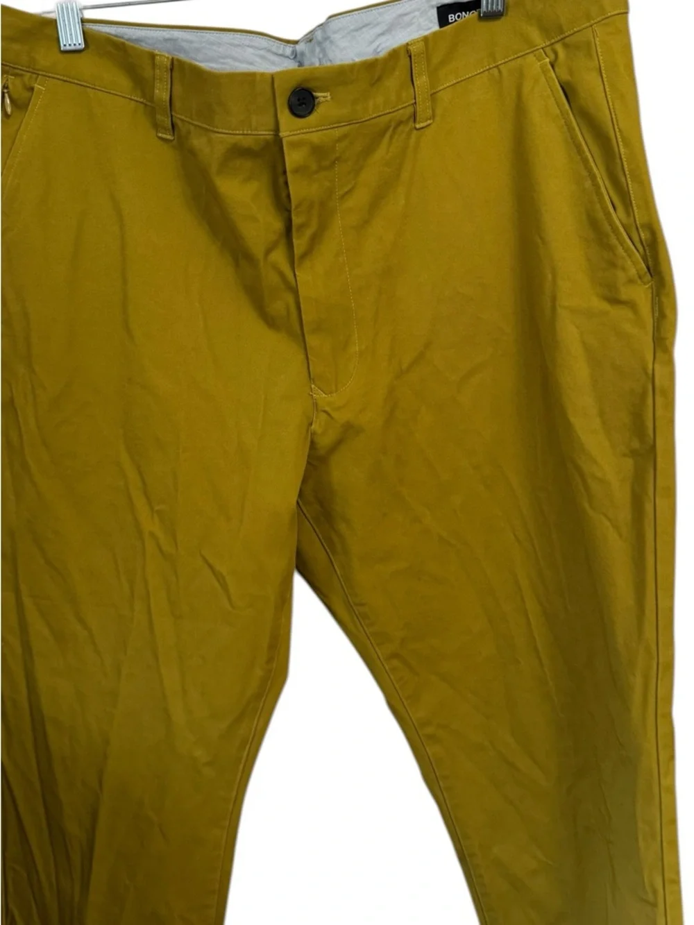 Bonobos The Chino 2.0 stretch zip pockets mustard size 38x30